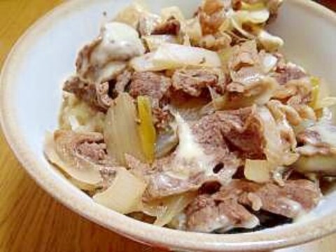 ダブルおネギのチーズ牛丼